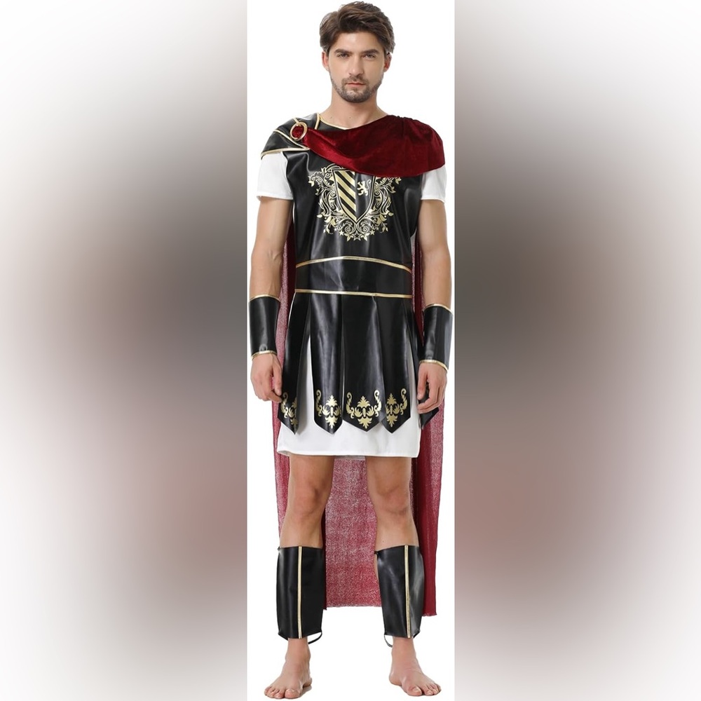 Men's Black and Gold Roman Warrior Costume